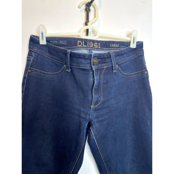 DL1961 Emma Mid Rise Skinny Leg Jeans Dark Wash Size 27 - Picture 4 of 6